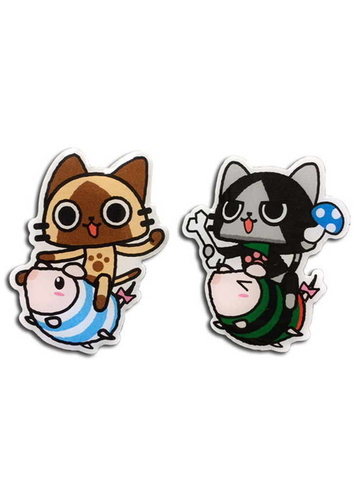 Airou From The Monster Hunter - Airou & Merarou On Pugee Metal Pins