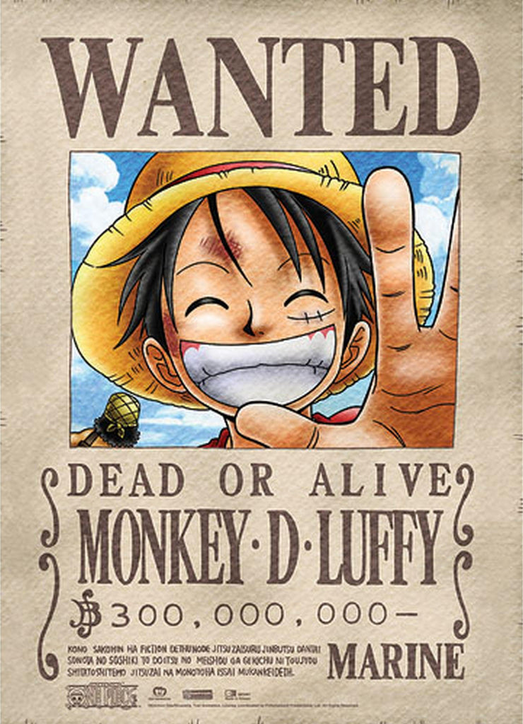 One Piece - Monkey D. Luffy Wanted Wall Scroll - Great Eastern Entertainment