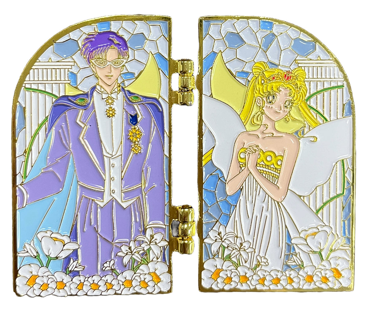 SAILOR MOON R - PINSART KING ENDIMION AND NEO QUEEN SERENITY OPEN PIN
