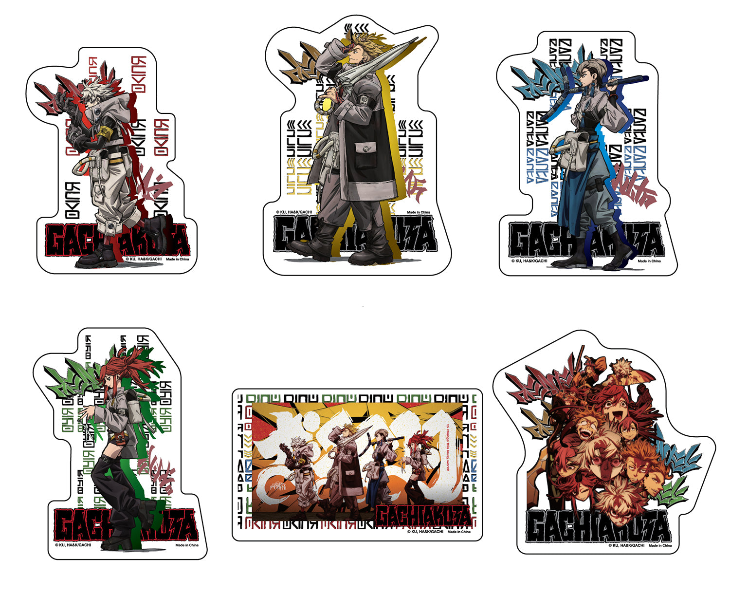GACHIAKUTA - CHARACTER VISUAL TRANSPARENT STICKER SET 6PCS
