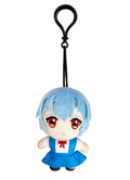 Evangelion New Movie - Rei Ayanami (School Uniform) Mini Plush w/ Hook Clip 4.5"H