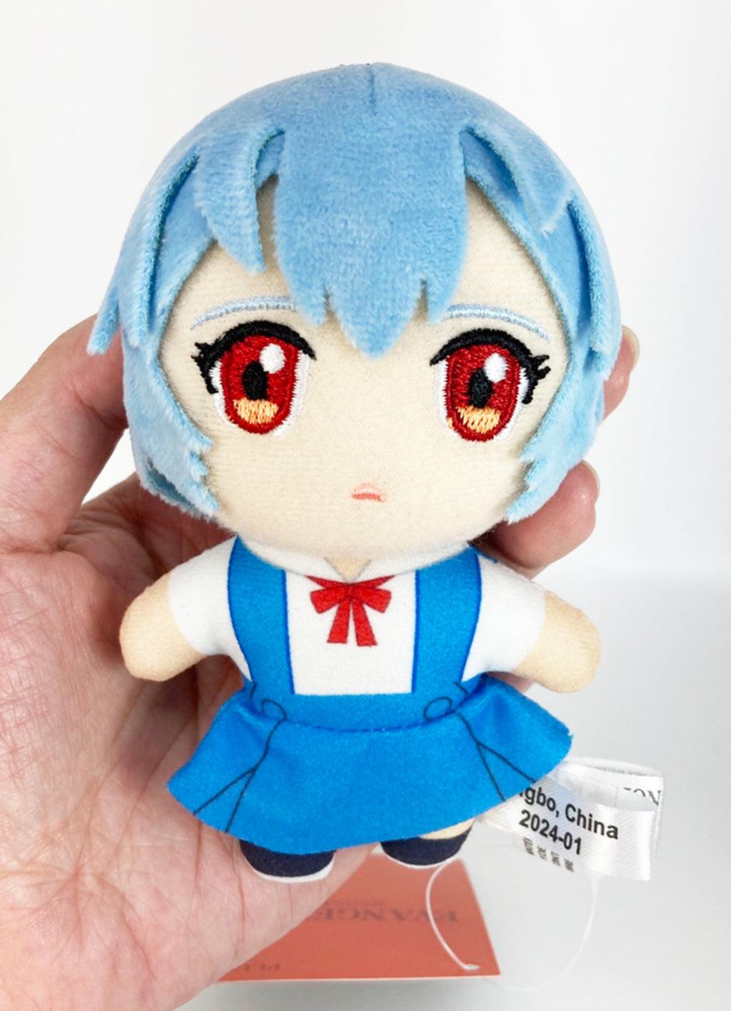 Evangelion New Movie - Rei Ayanami (School Uniform) Mini Plush w/ Hook Clip 4.5"H