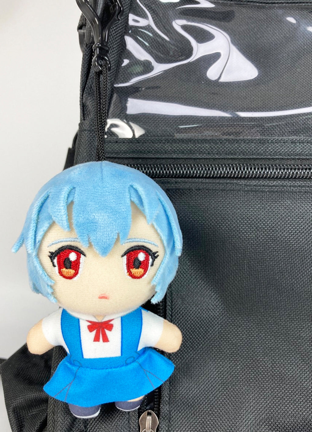 Evangelion New Movie - Rei Ayanami (School Uniform) Mini Plush w/ Hook Clip 4.5"H