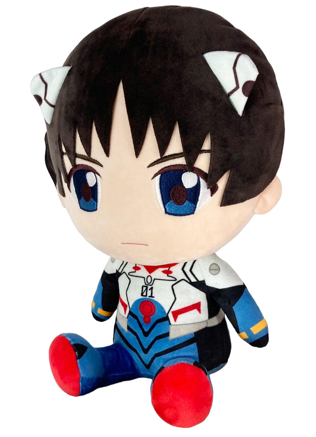EVANGELION NEW MOVIE - SHINJI PLUG SUIT SITTING PLUSH 12" H - Great Eastern Entertainment