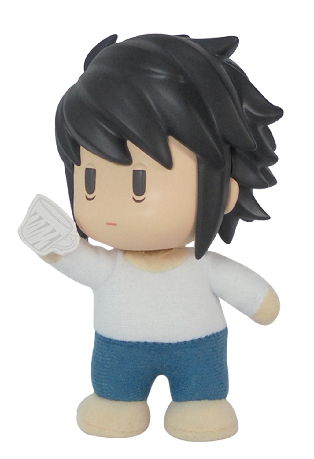 DEATH NOTE - L WITH CUP 2 PLASTIC HEAD MOVABLE PLUSH 4.5"H - Great Eastern Entertainment