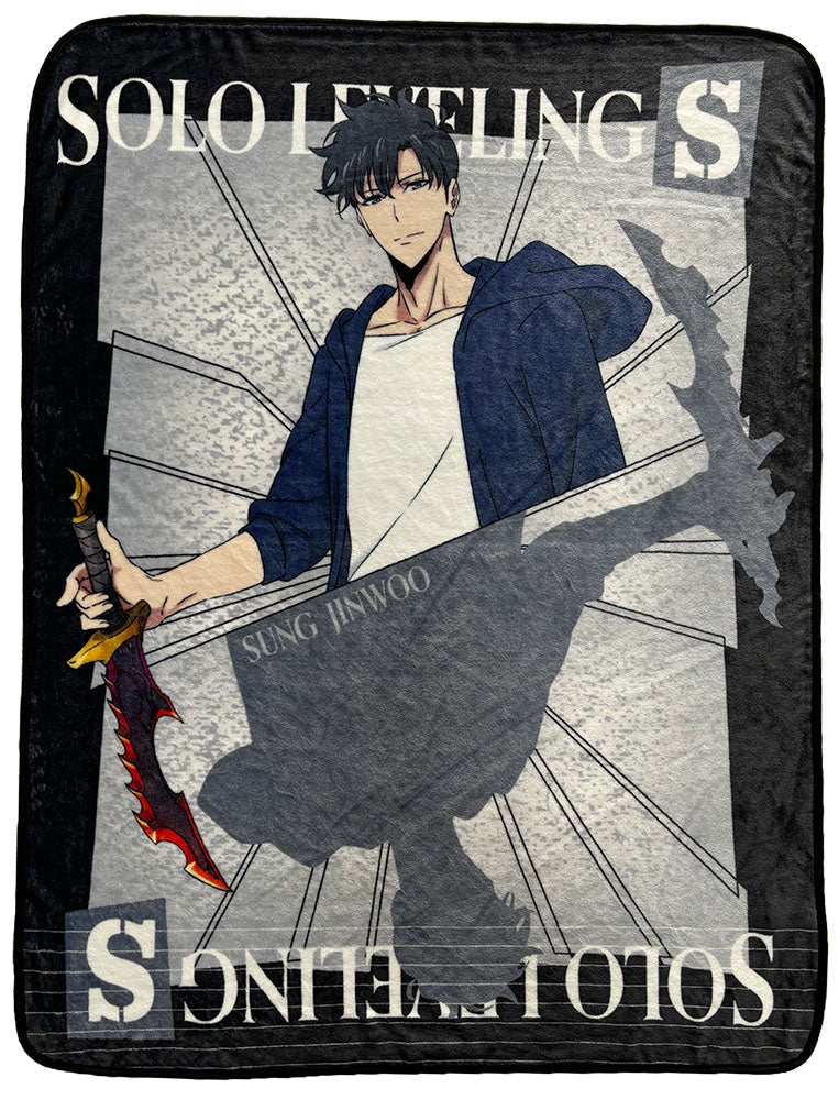 SOLO LEVELING - SUNG JINWOO SOLO WITH NAME STYLE ART THROW BLANKET