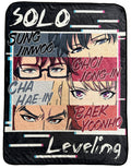 SOLO LEVELING - MAIN CHARACTERS EYE STYLE WITH NAME ART THROW BLANKET