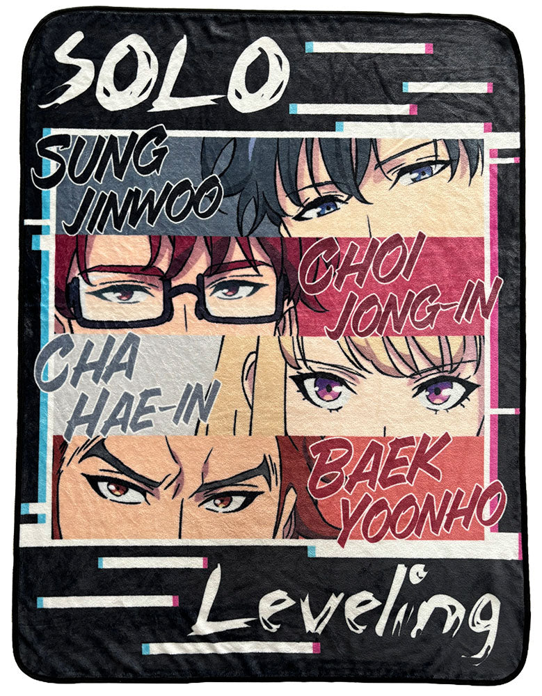 SOLO LEVELING - MAIN CHARACTERS EYE STYLE WITH NAME ART THROW BLANKET