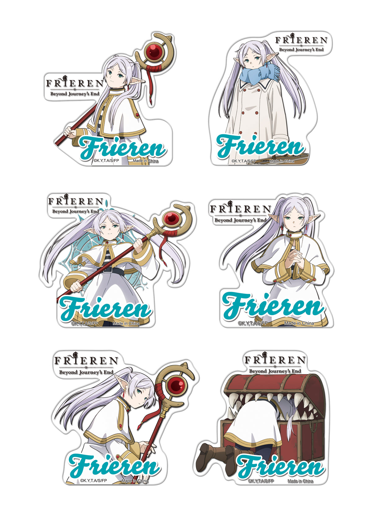 FRIEREN BEYOND JOURNEY'S END - FRIEREN'S DIFFERENT POSES TRANSPARENT DIE-CUT STICKER