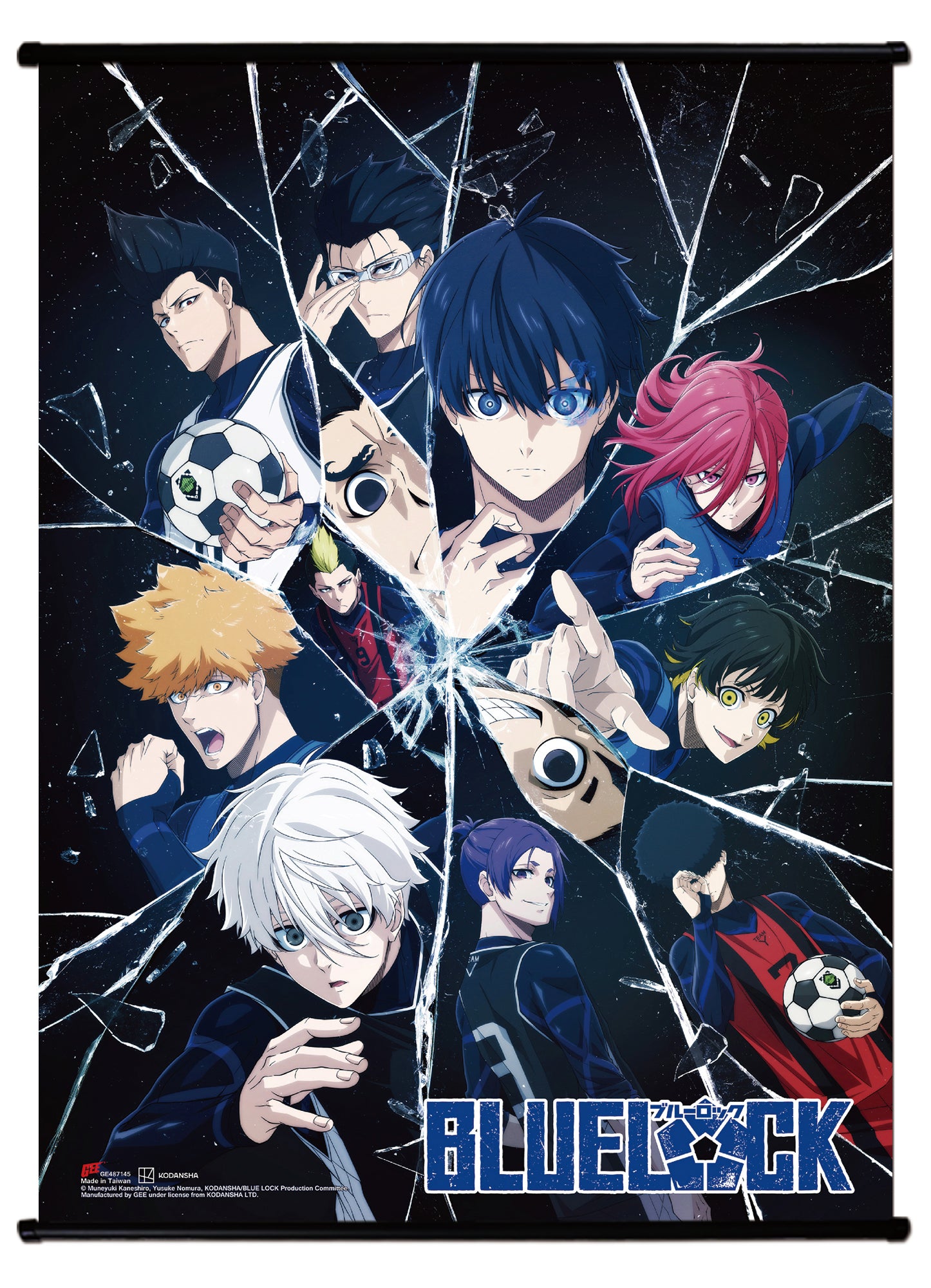 Blue Lock - Strikers Shattered Wall Scroll 43L" x 31W"