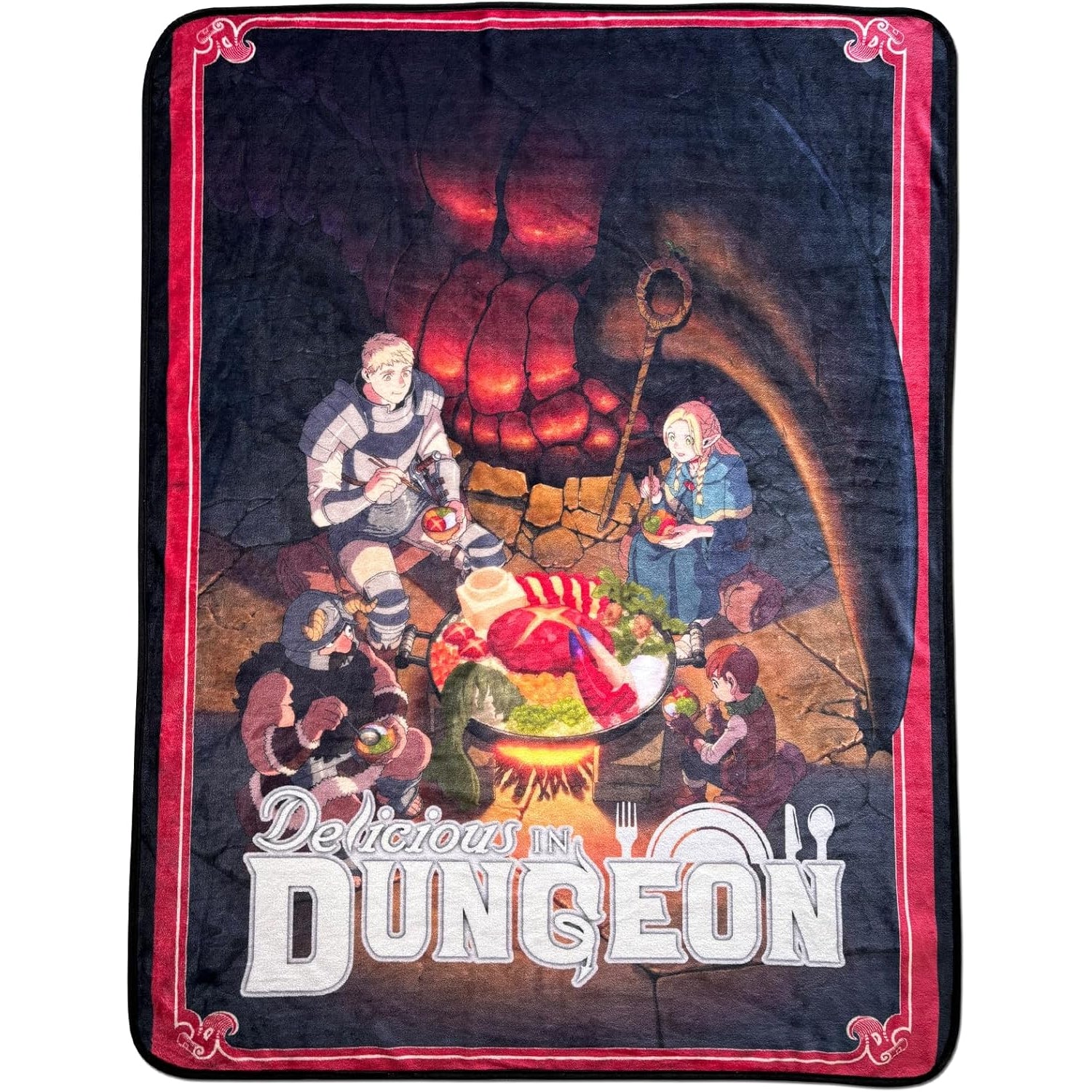 Delicious In Dungeons - Camping Hot Pot Throw Blanket 46" W x 60" L