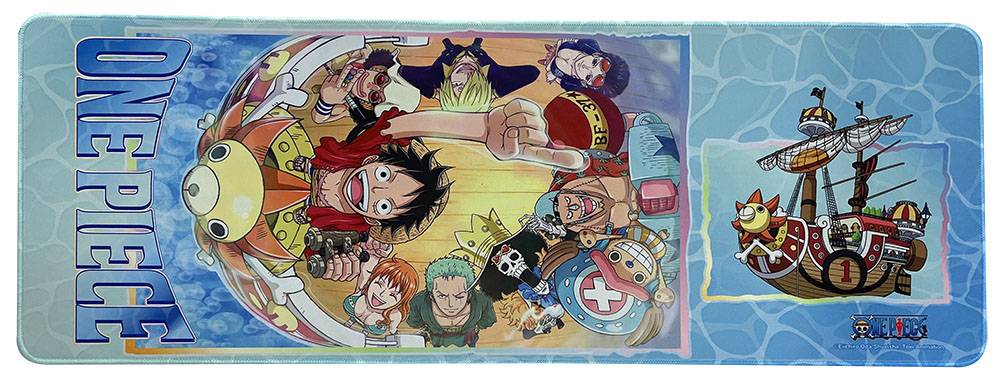 One Piece Straw Hats Pirate Crew w/ Thousand Sunny Mouse Pad Desk Mat 32"W x 12"H
