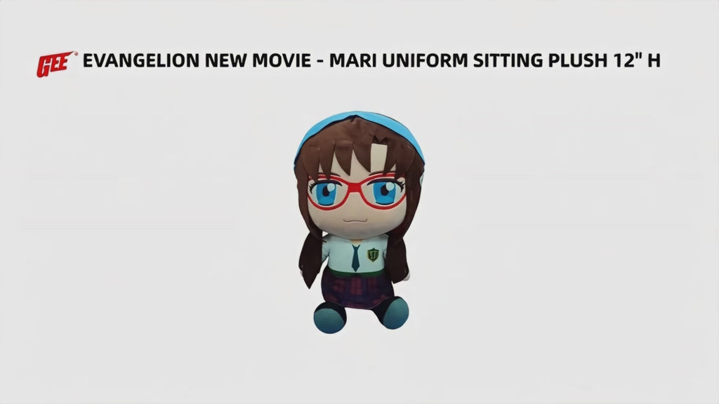 Evangelion New Movie- Mari Makinami (School Uniform) Sitting Plush 12"H