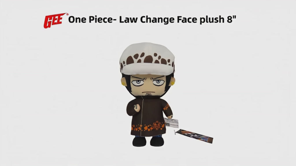 One Piece - Trafalgar D. Water Law (Face Changing) Plush 8" H
