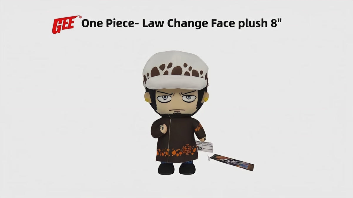 One Piece - Trafalgar D. Water Law (Face Changing) Plush 8" H
