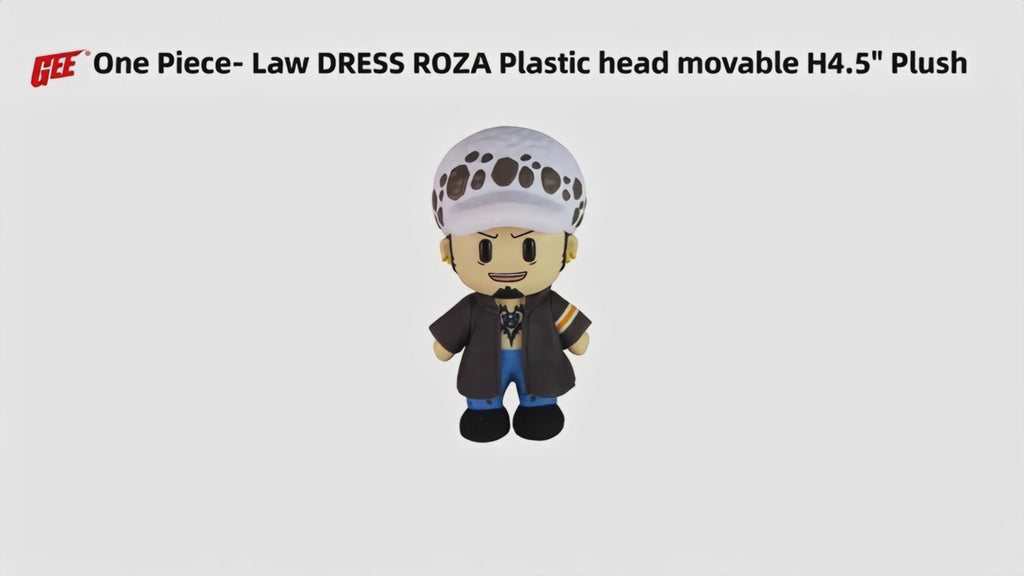 One Piece: Trafalgar Water D. Law (Dressrosa Arc) Figurekey Plush 4.5" H