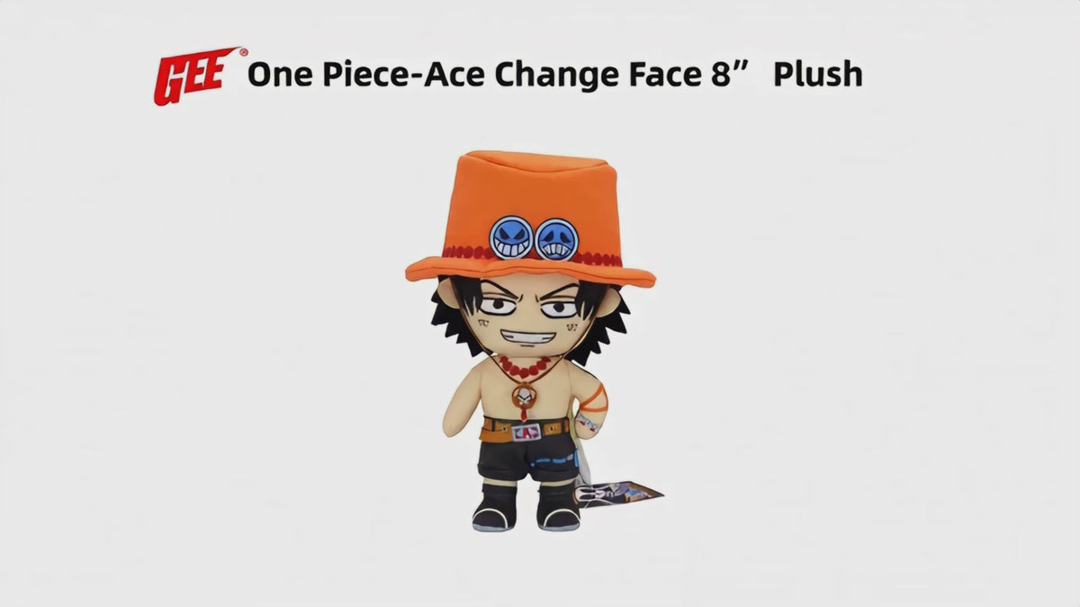 One Piece - Portgas D. Ace (Face Changing) Plush 8" H