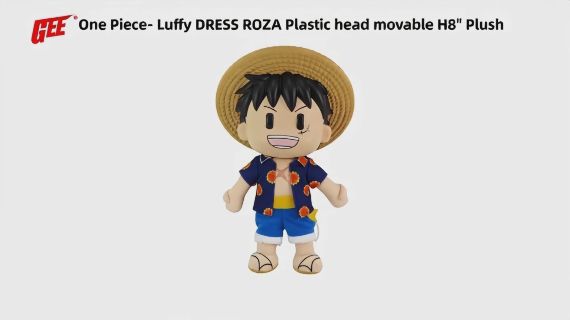 One Piece: Monkey D. Luffy (Dressrosa Arc) Figurekey Plush 8" H