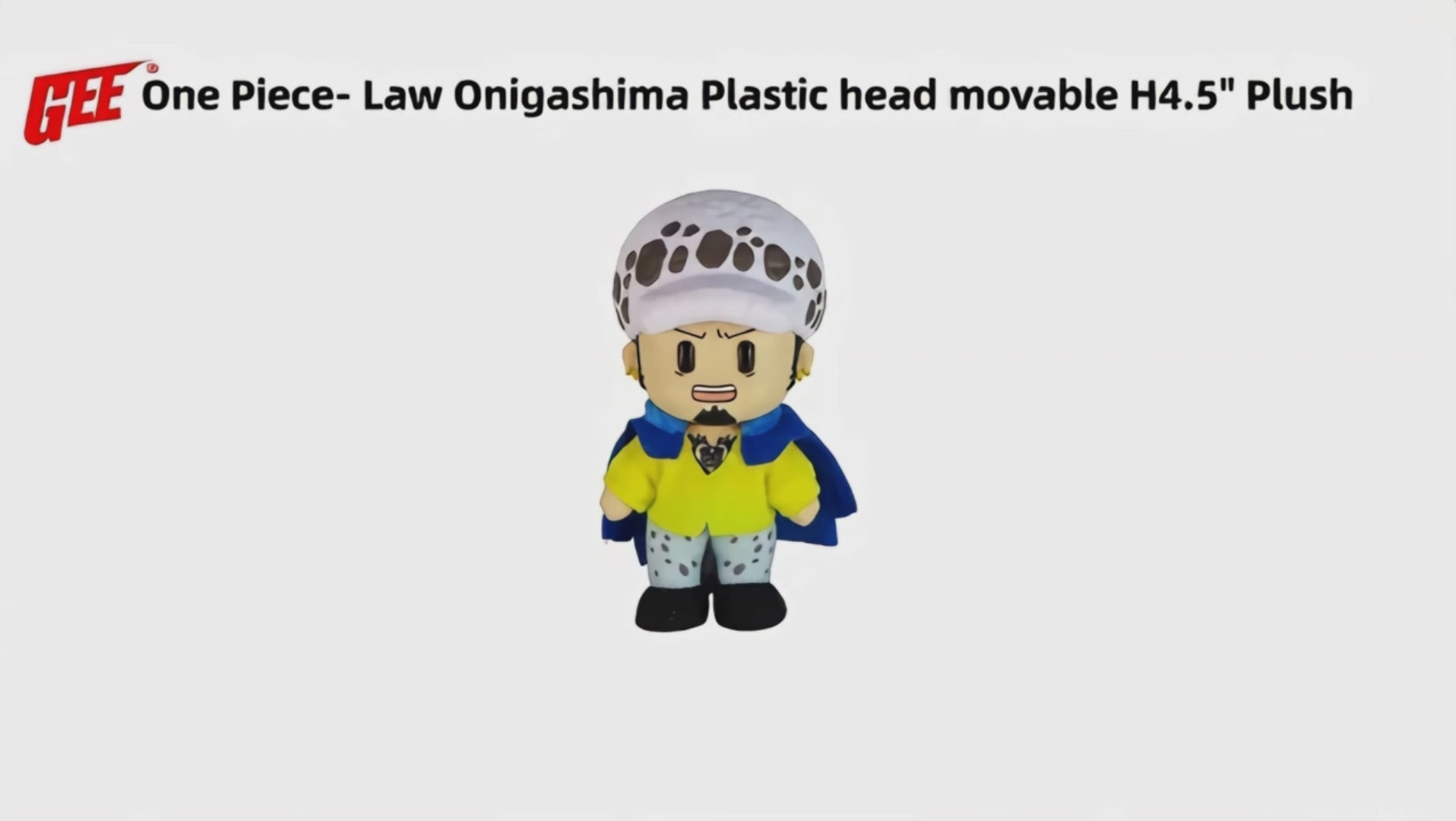 One Piece: Trafalgar Water D. Law (Onigashima Arc) Figurekey Plush 4.5" H