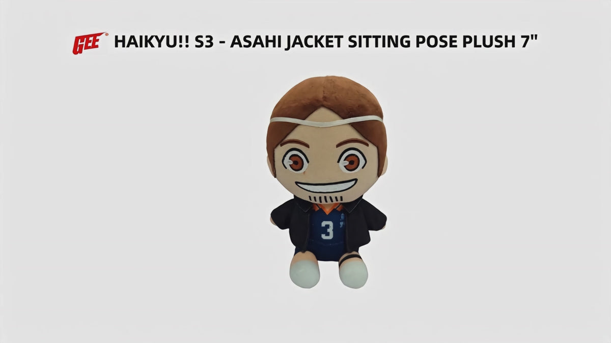 Haikyuu!! S3 - Asahi Azumane Jacket Sitting Pose Plush 7"H