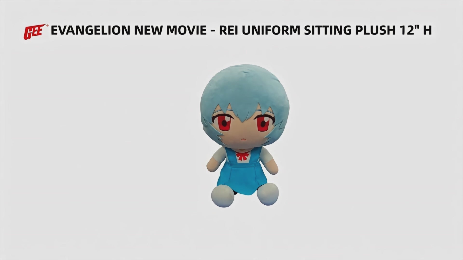 EVANGELION NEW MOVIE - REI UNIFORM SITTING PLUSH 12" H