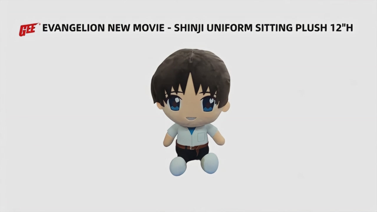 EVANGELION NEW MOVIE - SHINJI UNIFORM SITTING PLUSH 12" H
