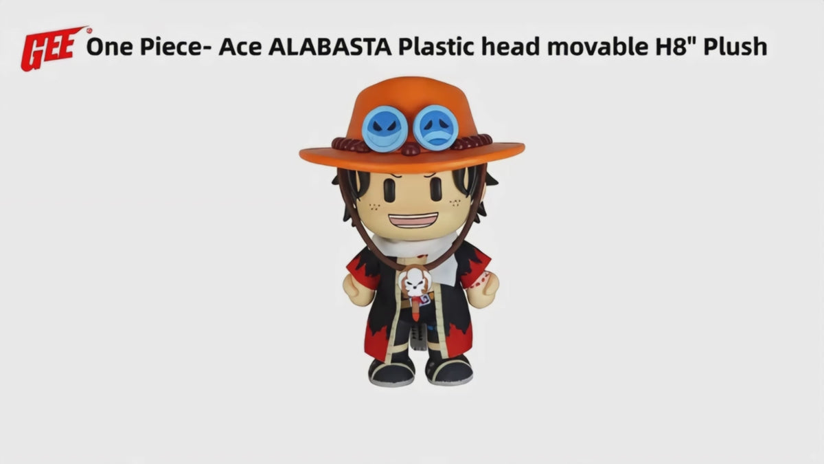 One Piece: Portgas D. Ace (Alabasta Arc) Figurekey Plush 8" H