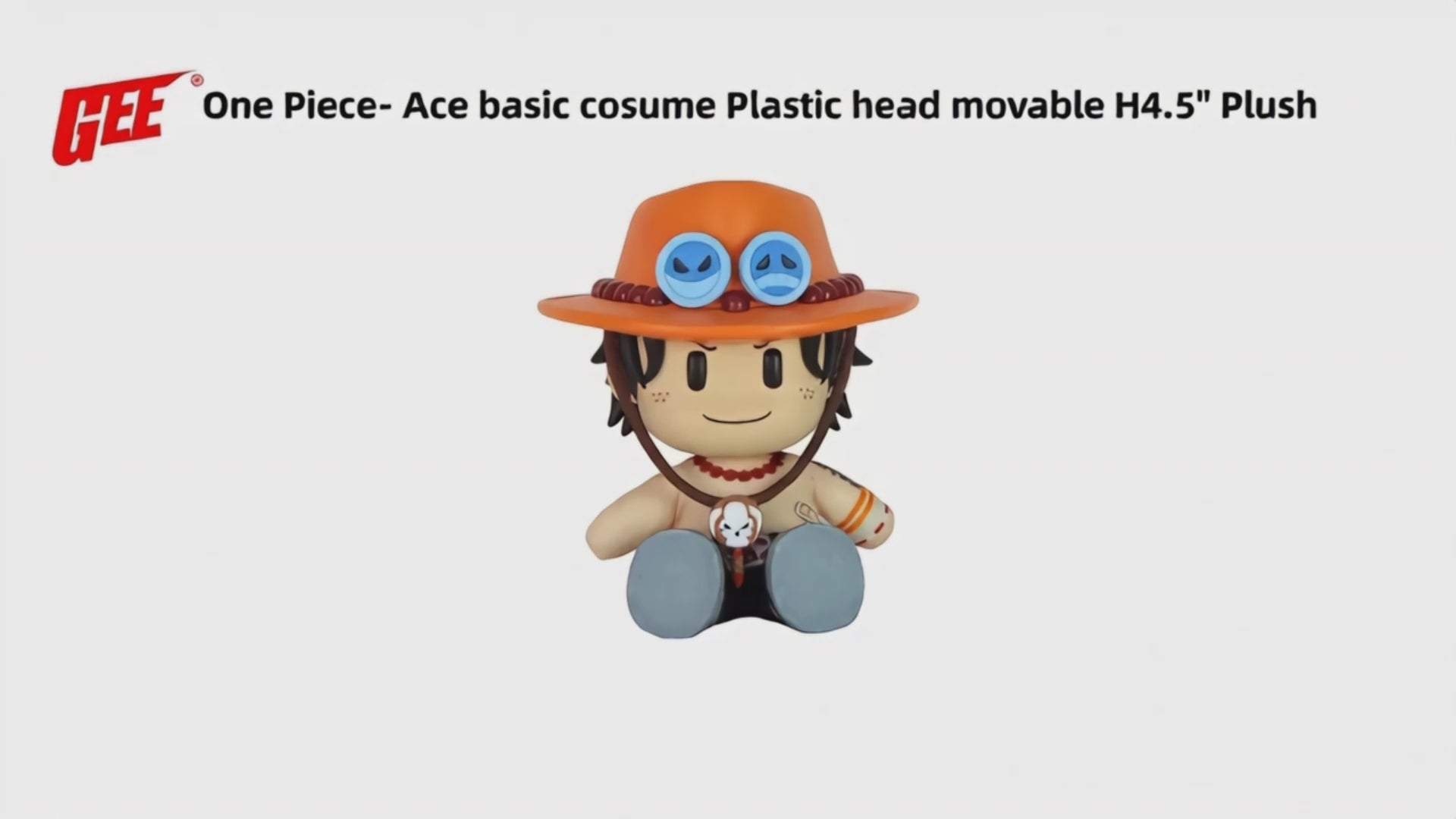 One Piece: Portgas D. Ace Figurekey Plush 4.5" H
