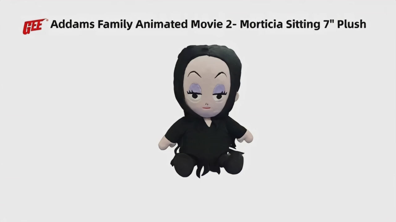 Addams Family Animated Move 2 - Morticia Addams Sitting Plush 7"H