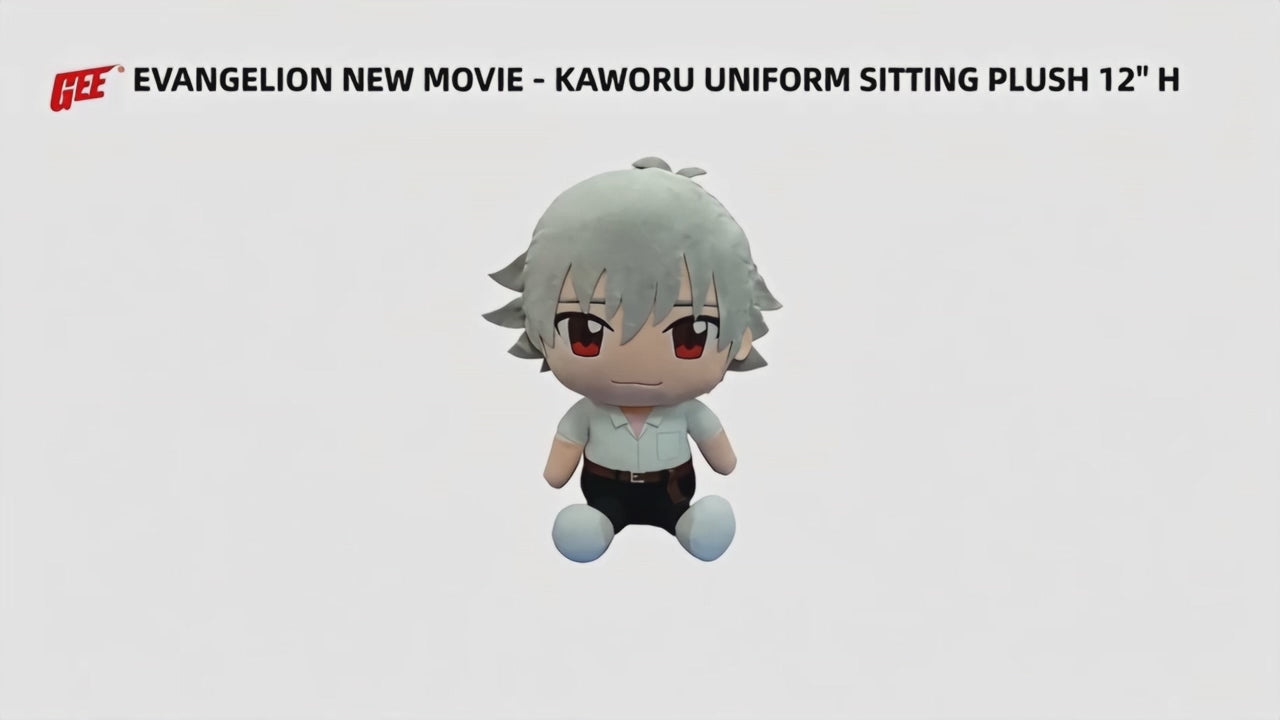 EVANGELION NEW MOVIE - KAWORU UNIFORM SITTING PLUSH 12" H