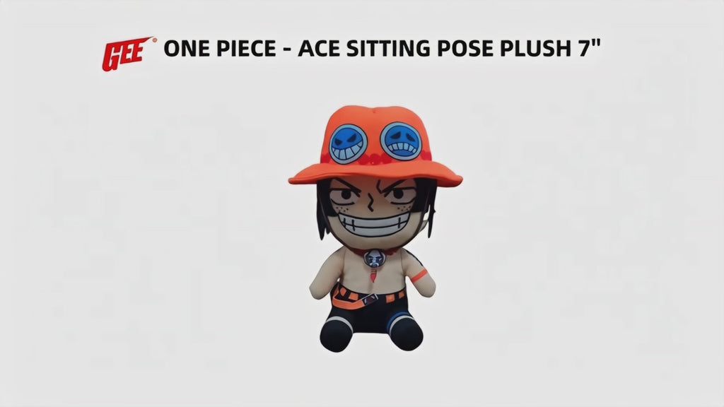 One Piece - Portgas D. Ace Sitting Pose Plush 7"H