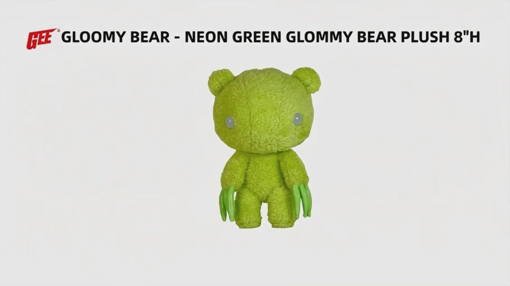 GLOOMY BEAR - NEON GREEN GLOMMY BEAR PLUSH 8"H