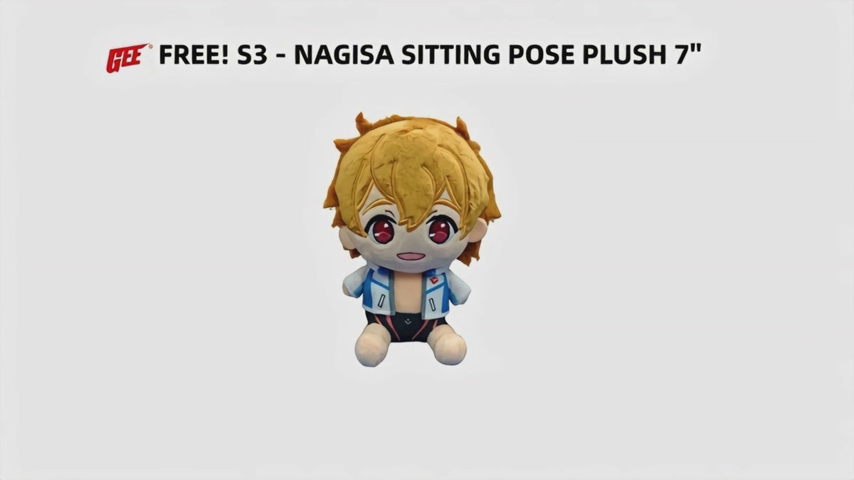 Free! S3 - Nagisa Hazuki Sitting Pose Plush 7"H