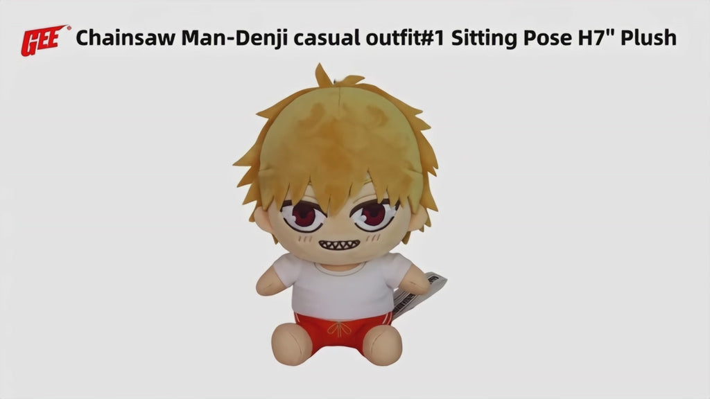 CHAINSAW MAN - DENJI CASUAL OUTFIT #1 SITTING POSE PLUSH 7" H