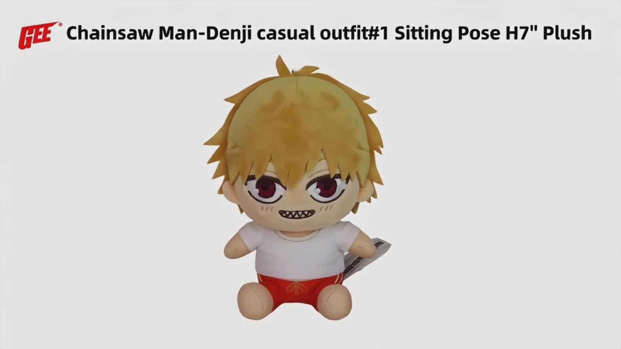 CHAINSAW MAN - DENJI CASUAL OUTFIT #1 SITTING POSE PLUSH 7" H