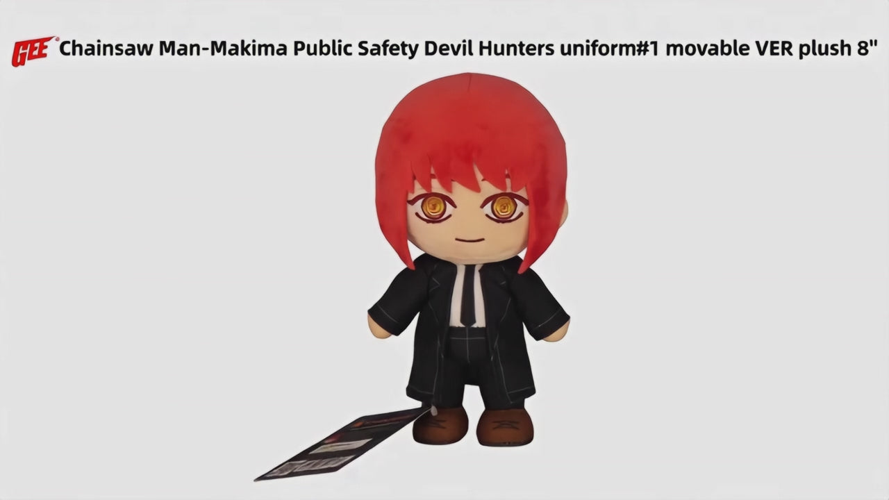 CHAINSAW MAN - MAKIMA PUBLIC SAFELY  DEVIL HUNTERS UNIFORM #1 MOVABLE VER PLUSH 8" H