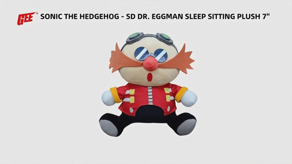 Sonic The Hedgehog - Dr. Robotnik "Eggman" Surprised Sitting Plush 7"H