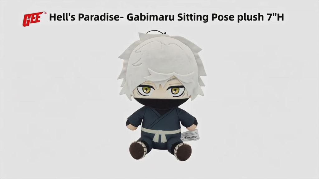 Hell's Paradise - Gabimaru (Masked) Sitting Pose Plush 7"H