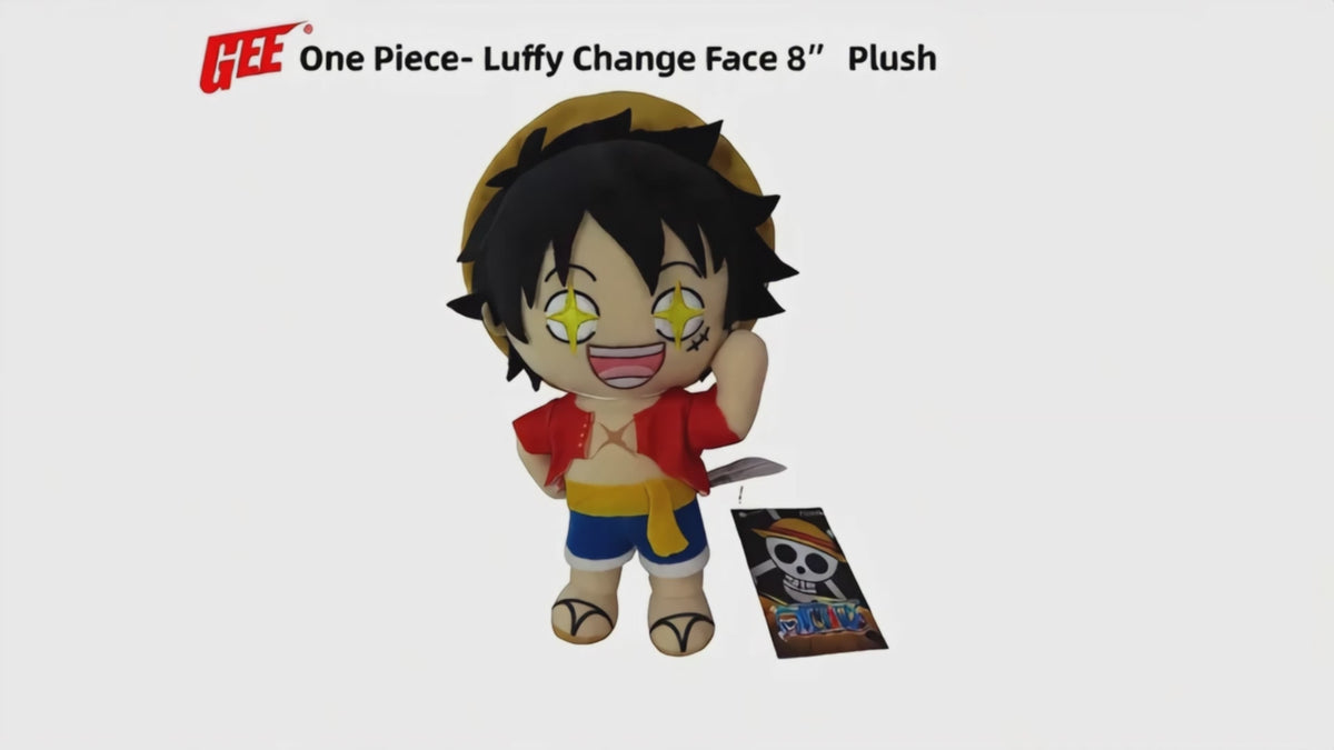 One Piece - Monkey D. Luffy (Face Changing) Plush 8" H