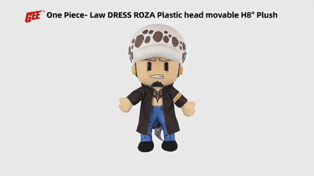 One Piece: Trafalgar Water D. Law (Dressrosa Arc) Figurekey Plush 8" H