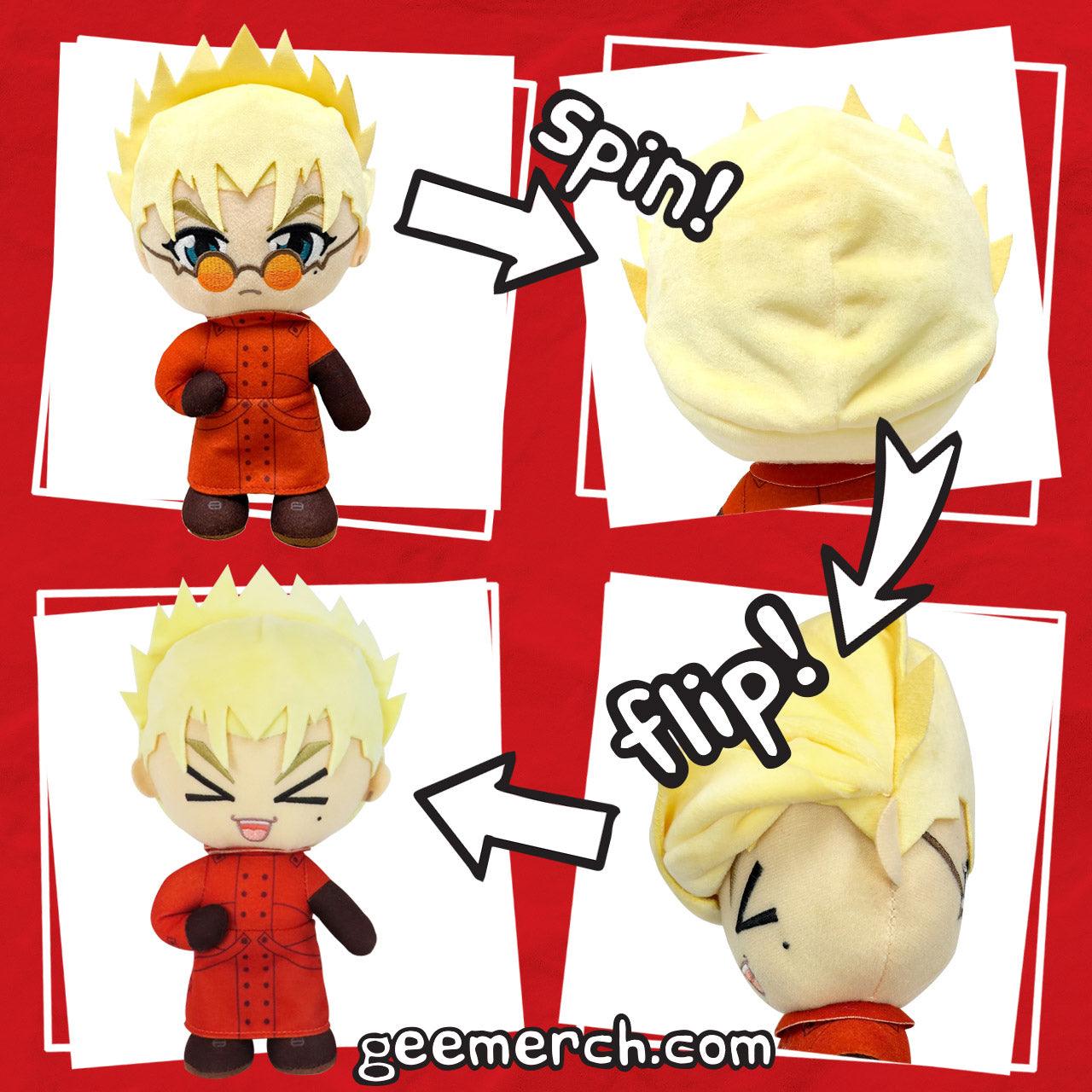 TRIGUN - VASH CHANGE FACE PLUSH 8" H - Great Eastern Entertainment