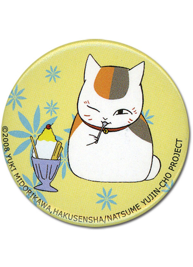 Natsume's Book Of Friends - Nyanko-sensei (Madara)'s Ice Cream Button 1.25" - Great Eastern Entertainment