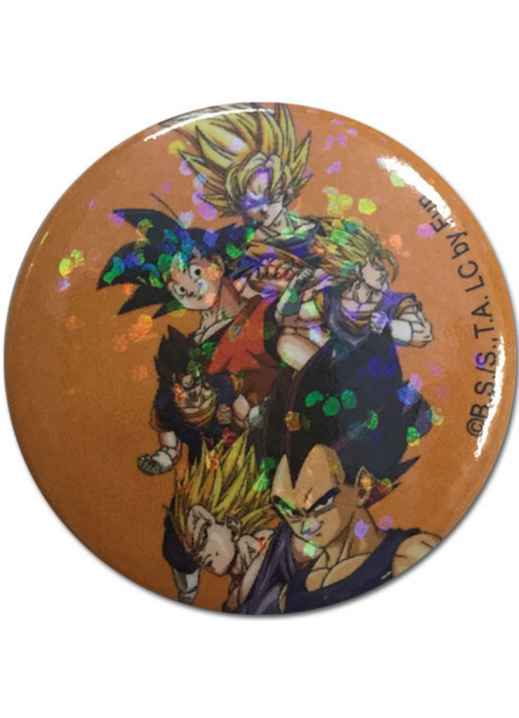 Dragon Ball Z - Vegeta And Son Goku Glitter Button - Great Eastern Entertainment