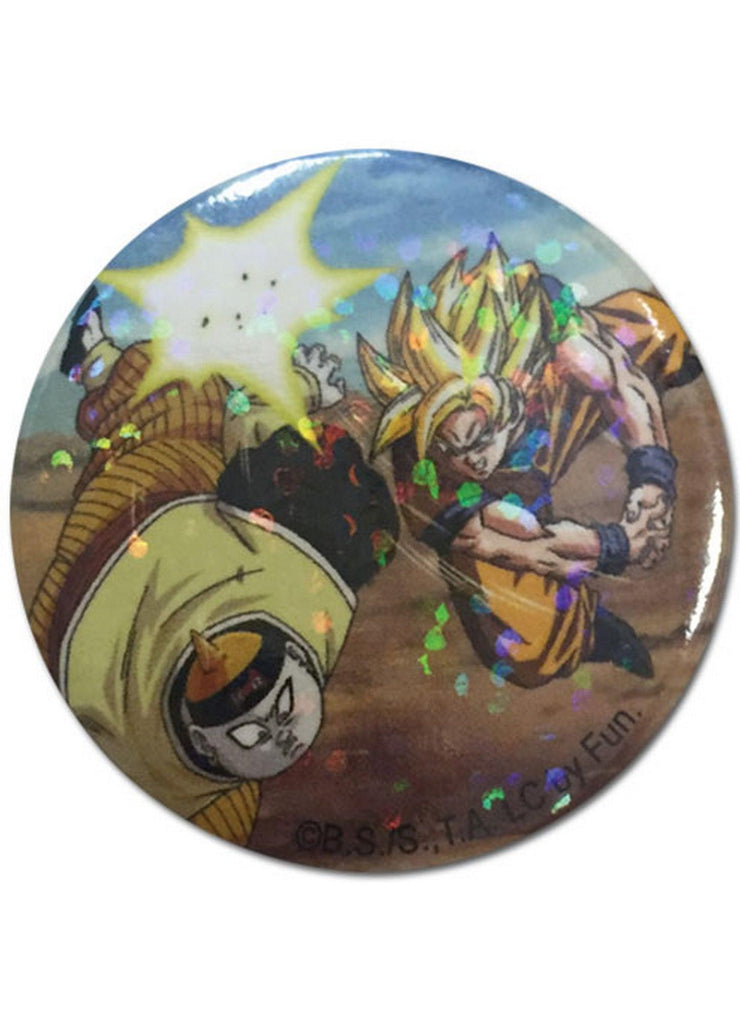 Dragon Ball Z - Android 19 And Son Goku Glitter Button - Great Eastern Entertainment