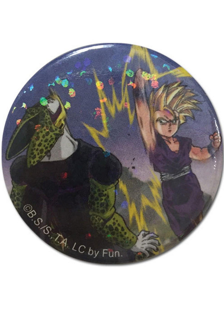 Dragon Ball Z - Cell And Son Gohan Glitter Button - Great Eastern Entertainment