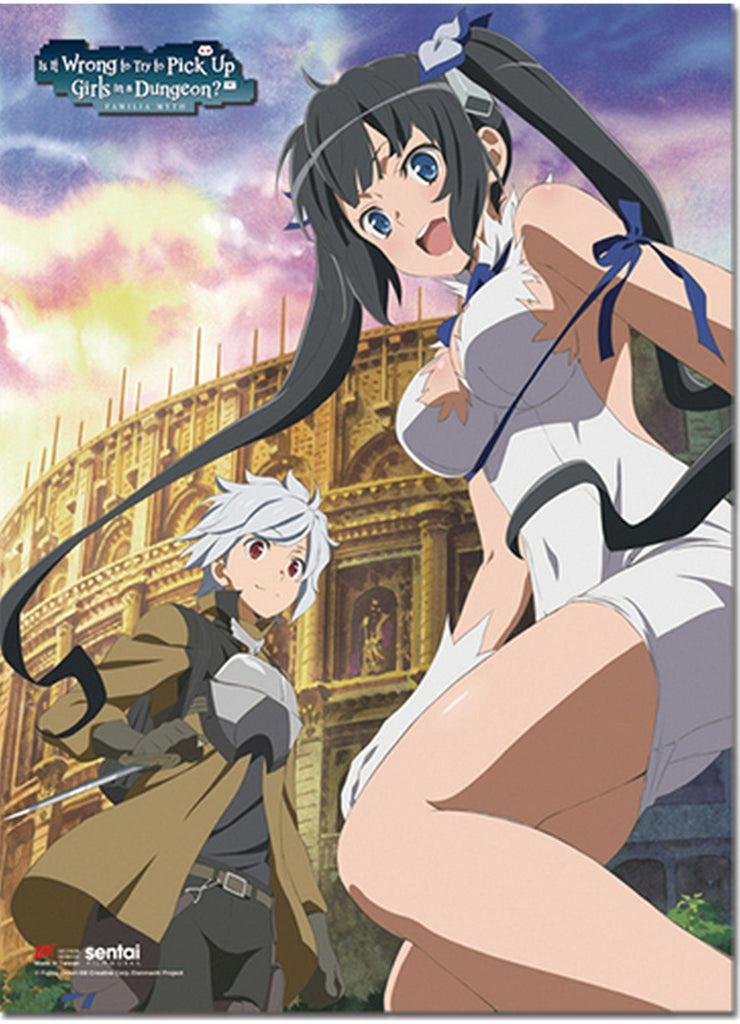 Is It Wrong To Try To Pick Up - Bell Cranel & Hestia Wall Scroll - Great Eastern Entertainment
