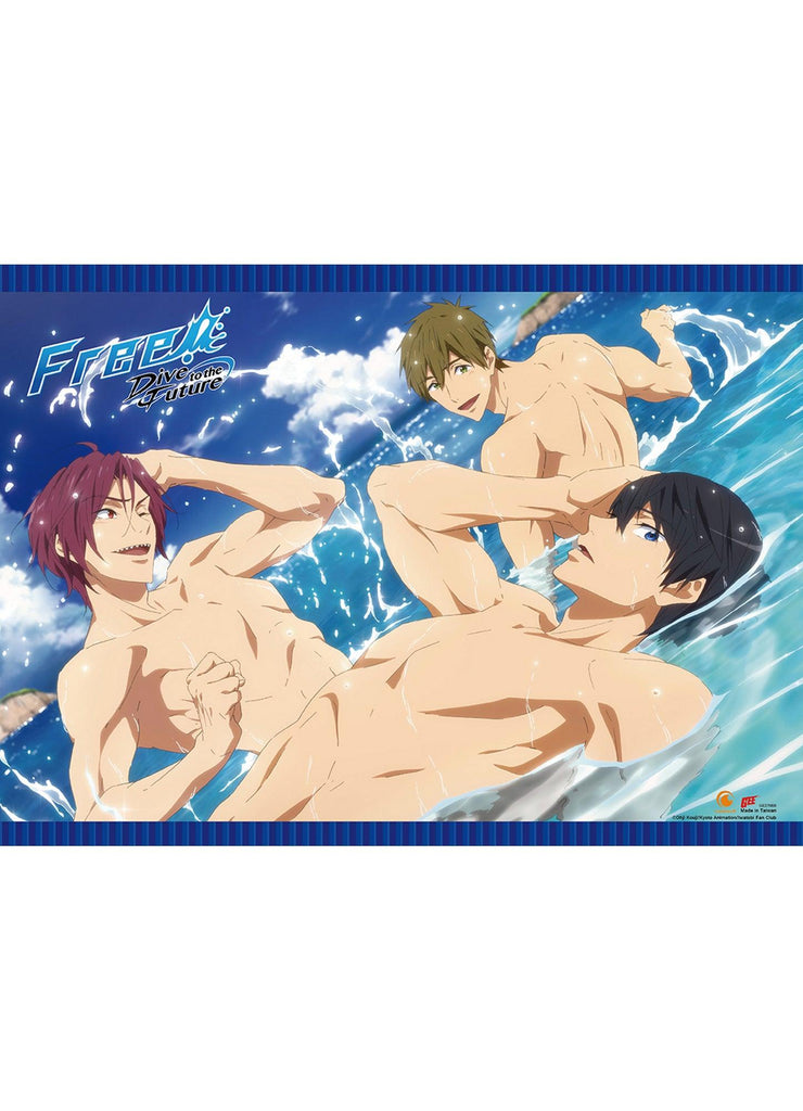 Free S3- Group At The Seaside Wall Scroll