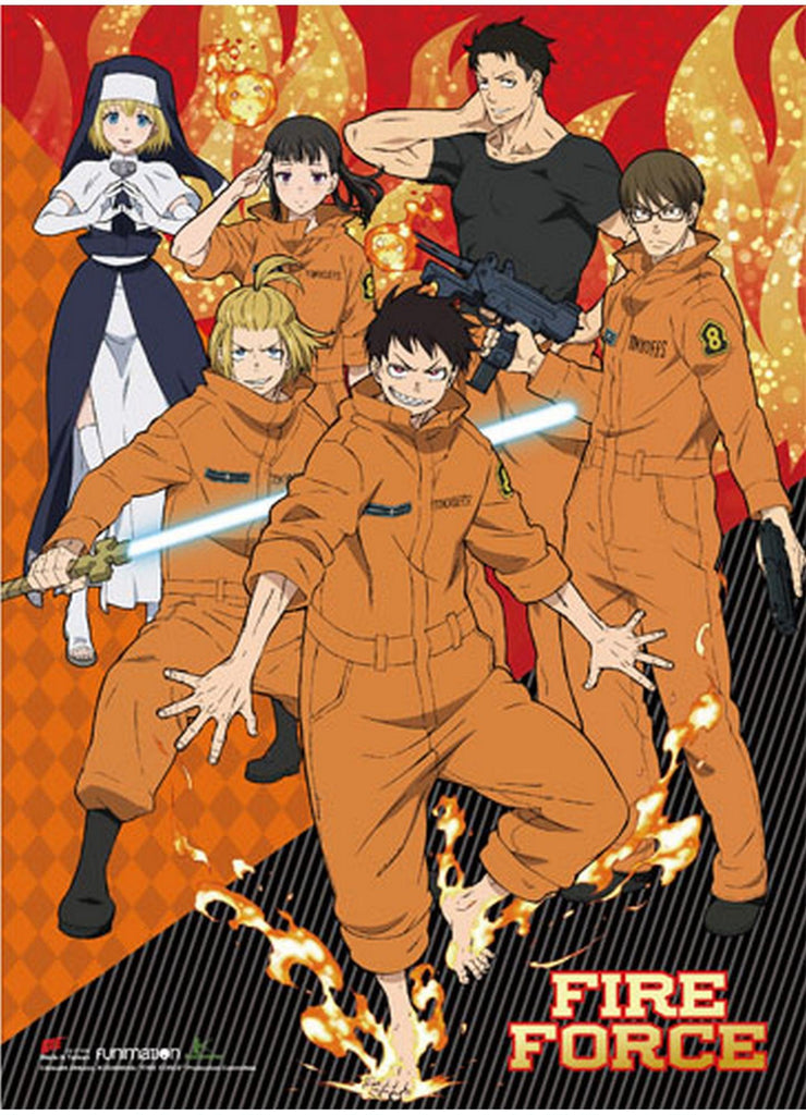 Fire Force - Group Character Art Wall Scroll - Great Eastern Entertainment