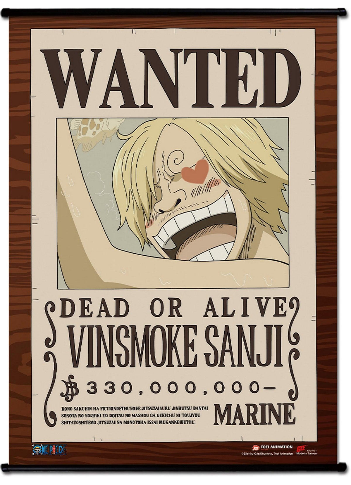 One Piece - Wanted Poster Vinsmoke Sanji Wall Scroll