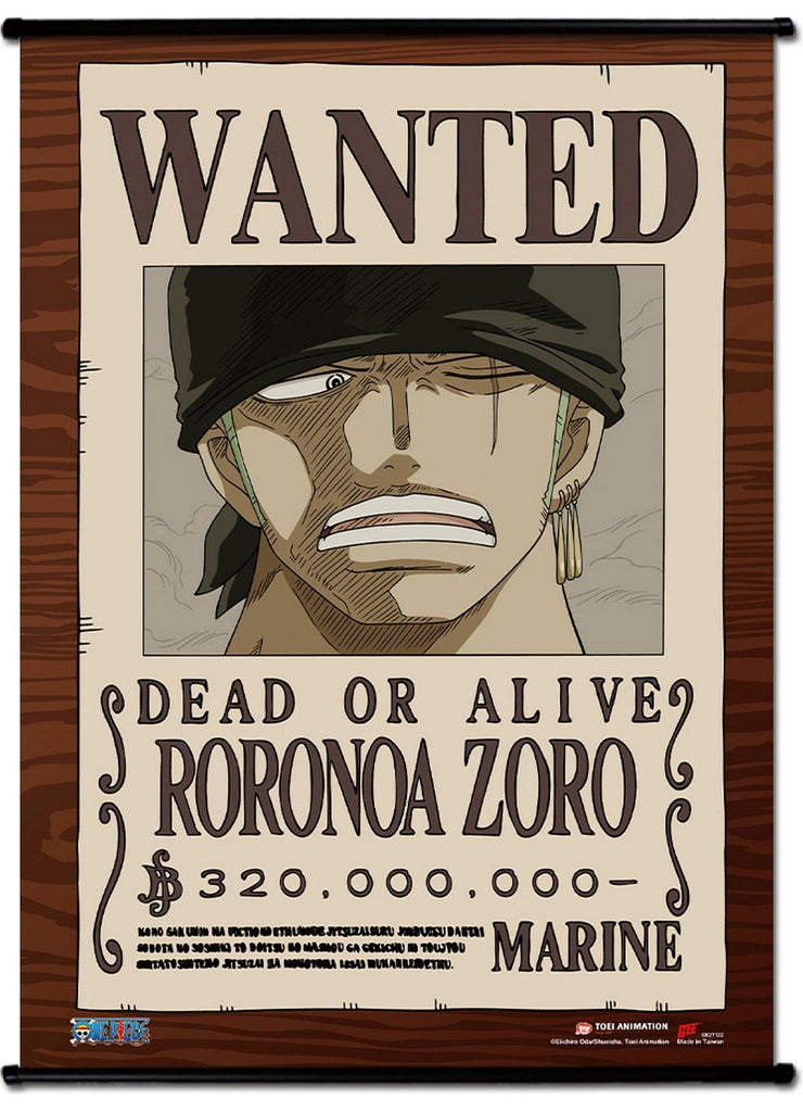 One Piece - Wanted Posters Zoro Wall Scroll